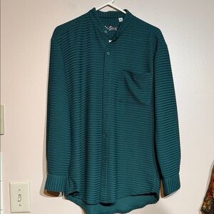 Alan Stuart Teal Knit Button-Up Shirt